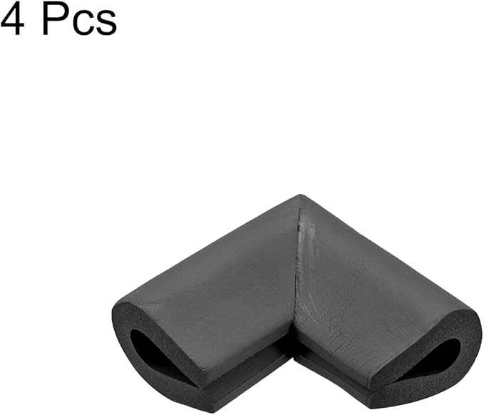 uxcell Corner Guards Edge Protectors, 4Pack U Foam Safety Bumper W Self-Adhesive Tape Furniture Corner Table Edge Guard, 2.16"x1.38"x0.315", Black