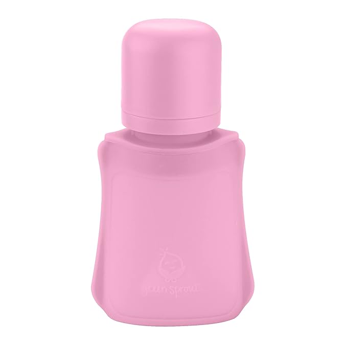 green sprouts Sprout Ware Baby Pocket Made from Silicone and Plants (8 oz.), Non-Toxic Silicone Plant-Based Plastic Baby Pocket Without BPA, BPS, BPF - Pink