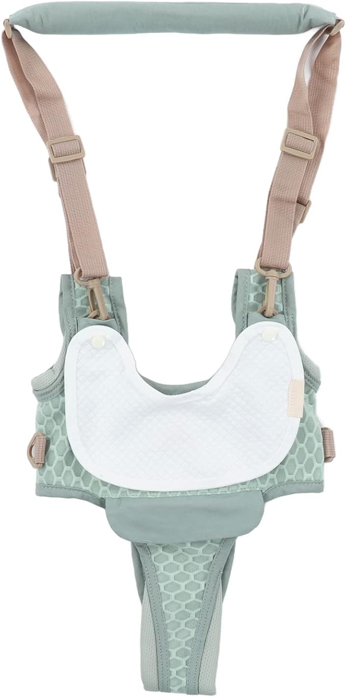 Baby Walking Harnesses, Lightweight Adjustable Detachable Crotch Pad Handheld Toddler Walk Assistant Belt Adjustable Standing Up and Walking Learning Helper for 8‑24M(Mint Blue-Profile Mesh)