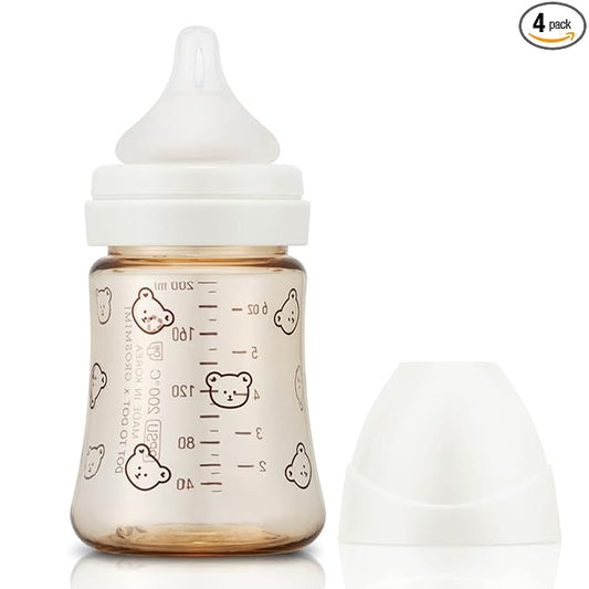 Grosmimi PPSU Baby Bottle, BPA Free (6oz Bear_White)