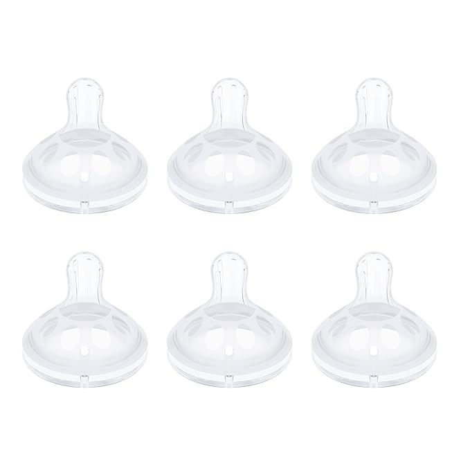 Baby Silicone Nipples for Lansinoh Bottles, Anti-Colic Replacement Nipple for Baby 6m+, BPA Free, Fast Flow, Size L, 6 Count