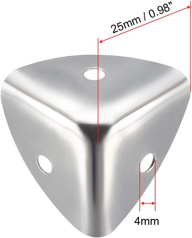 uxcell Metal Box Corner Protectors Edge Guard Protector 25 X 25 X 25mm Silver Tone 8pcs for Table Corners and Desk Corners