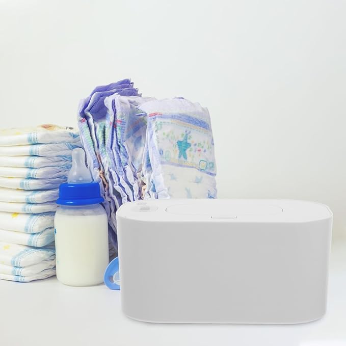 Toyvian Portable USB Baby Wipe Warmer with Adjustable 104-140 F Temperature Display Compact Heating Box for Comfortable Diaper Changes at Home and Outdoors