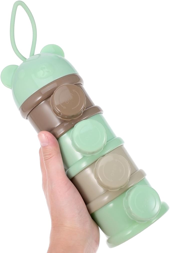 SUPVOX Portable Milk Powder Box 4 Layers Leakproof Baby Formula Container Pre Measured Storage for Infant Feeding on-the-Go 11.02X3.74X2.95In