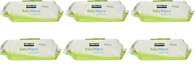 Kirkland Signature Baby Wipes Ultra Soft Unscented Strong Fiber Moisturizes Sensitive Skin Extra Large Wipes Aloe and Vitamin E Hypoallergenic, 600 wipes
