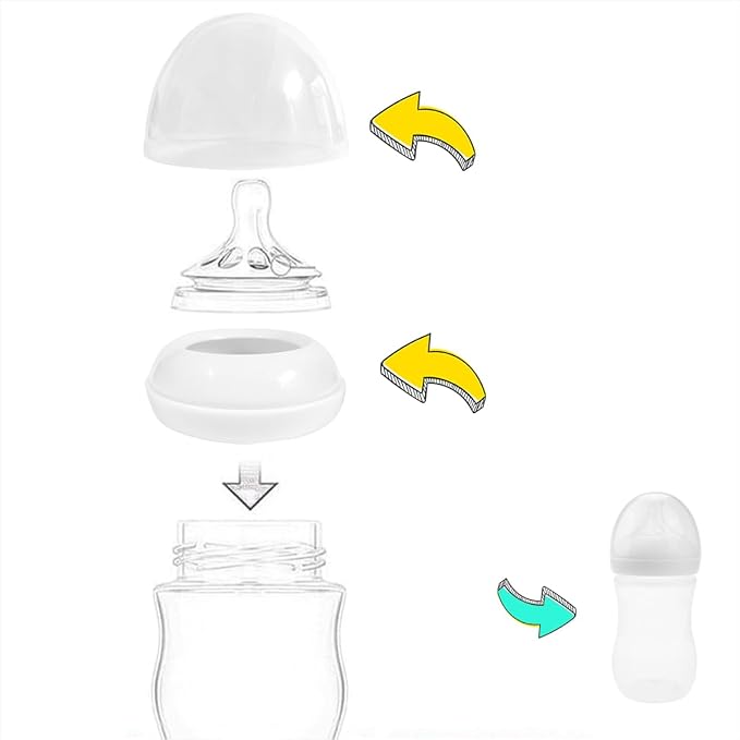 Bottle Cap with Screw Ring Set Compatible with Both Avent Natural and Avent Anti-Colic PP Glass Baby Bottle, 3 Sets