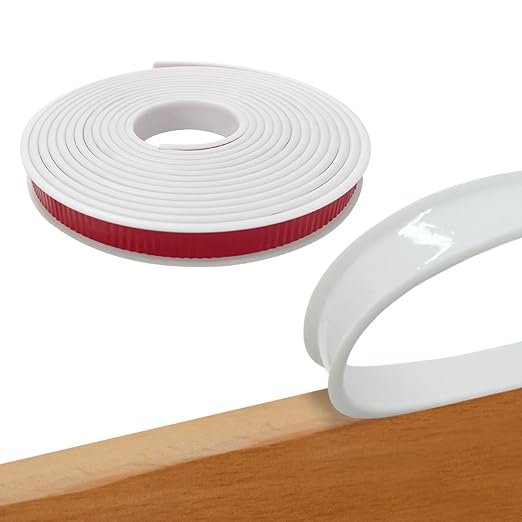 16.4ft Self Adhesive Flexible U Channel Edge Protecter,Furniture Veneer Rubber Edge Banding,TPE Flexible Furniture Edge Protector for Cabinet Repair Furniture Restoration(18MM, White)