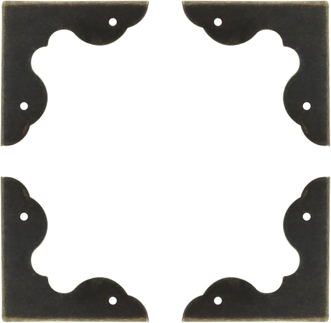 T Tulead 40PCS Metal Corner Protector Decorative Corner Hadrware Bronze Corner Guards Edge Guard 1.3" with Mounting Screws