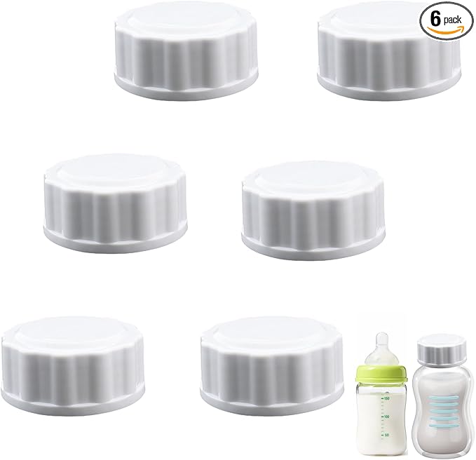 Philips Avent Bottle Caps 6-Pack – Leak-Proof Replacement Lids for Avent Wide-Neck Baby Bottles