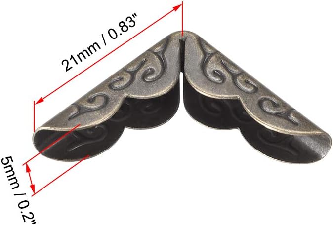 uxcell Metal Book Corner Protectors Edge Cover Guard 21x21x5mm Bronze Tone 100pcs