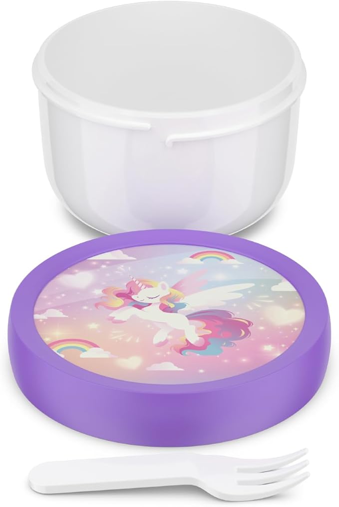 Mepal - Fruitbox Campus - Snack Box for Kids - Dishwasher and Microwave Safe - BPA-free - 300 ml - Unicorn Glow