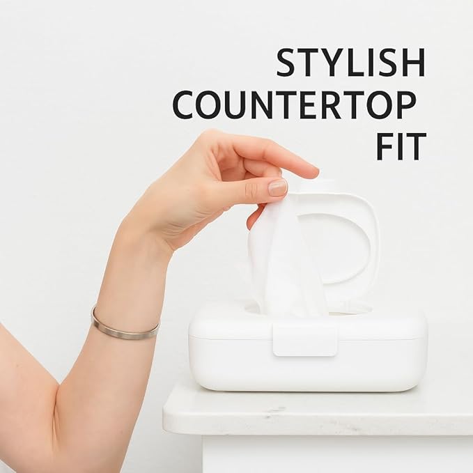 Loo 2-Pack Discreet Flushable Wipes Dispenser – Fits Standard Size Flushable Wipes Only – No-Drill Suction Mount Bathroom Holders with Lid for Toilet Tank, Tile, or Mirror