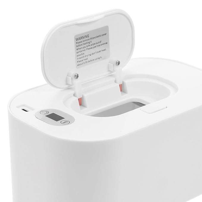 Toyvian Portable USB Baby Wipe Warmer with Adjustable 104-140 F Temperature Display Compact Heating Box for Comfortable Diaper Changes at Home and Outdoors