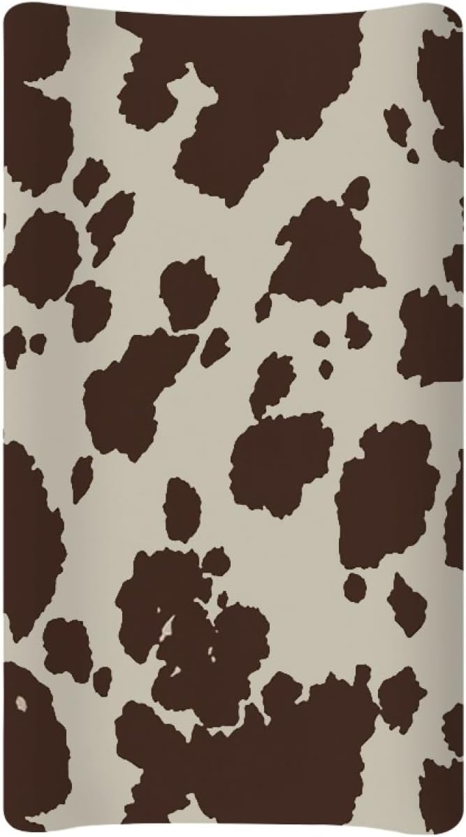Wanyint Cows Print Stretchy Changing Pad Covers Ultra Soft Breathable Diaper Changing Table Cover for Baby Boys Girls,Fit Standard 16 x 32 Inch Changing Mats