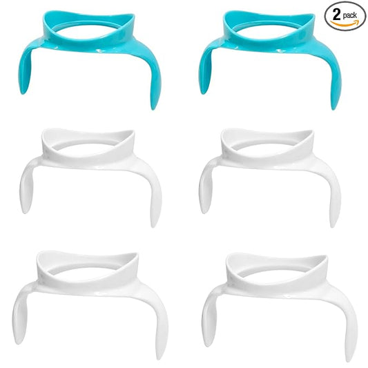 Replacement Bottle Handles Compatible with Avent Anti-Colic Bottle Series (White & Blue, 6 Pack)