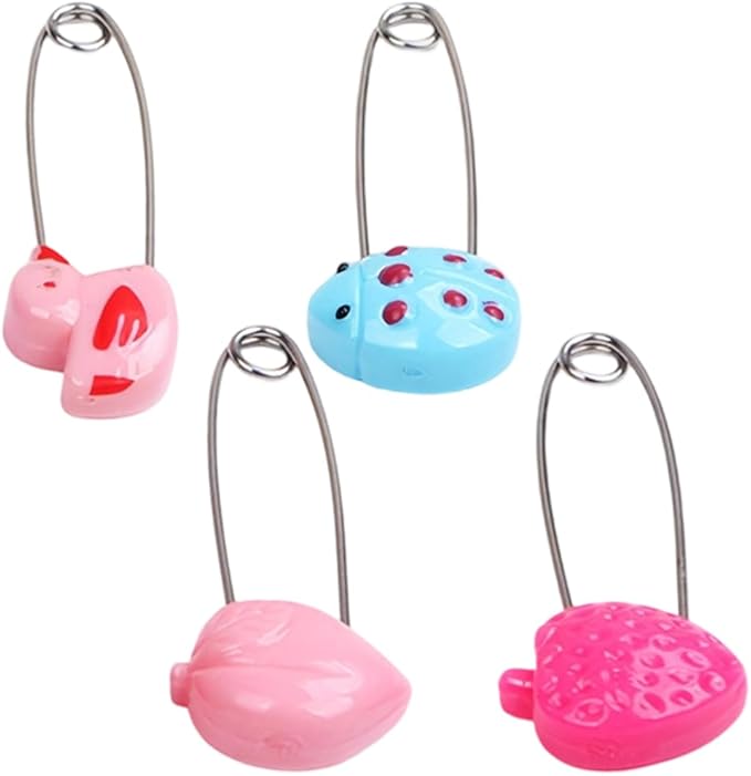 4pcs Plastic Head Safety Pins Infant Cloth Nappy Locking Buckles Kid Care Shower Diaper Clips Kids Muslin Cloth Brooch Holder