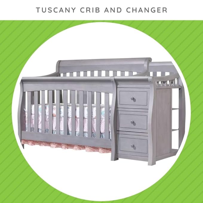 Full-Size Conversion Kit Bed Rails for Sorelle Crib & Changer Combos - Solid Wood - Toddler & Adult Bed Rail for Full-Size - Nursery Furniture (Model #1050, Weathered Grey - Tuscany Crib & Changer)