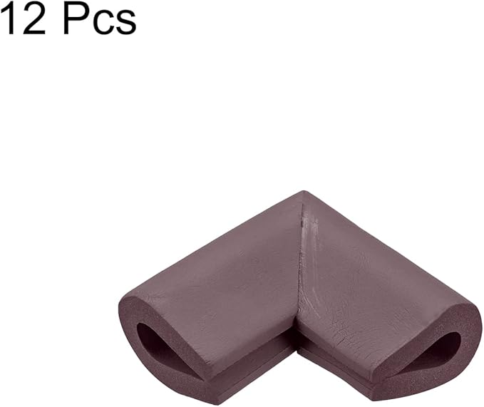 uxcell Corner Guards Edge Protectors, 12Pack U Foam Safety Bumper W Self-Adhesive Tape Furniture Corner Table Edge Guard, 2.16"x1.38"x0.315", Brown