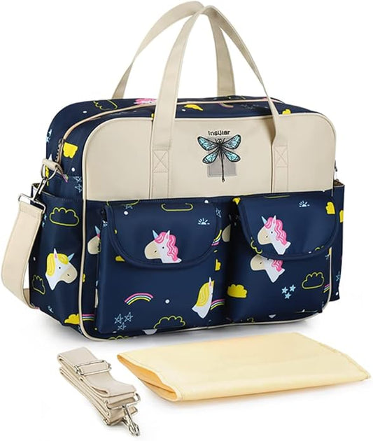 Kamay's Mummy Shoulder Bag Diaper Bag Chic Nappy Changing Bag Tote/Messenger Style Large with Changing Mat, Adjustable Straps
