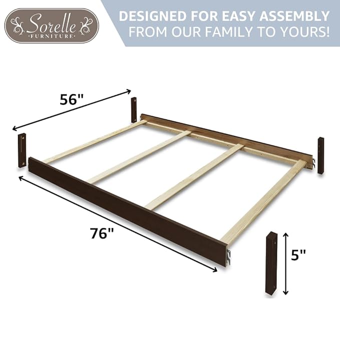 Sorelle Furniture Toddler Rails and Full-Size Bed Adult Rails, Sorelle Wood Bed Rail & Crib Conversion Kit, Converts Sorelle Furniture Crib to Toddler Bed and Full-Size Bed, # 224 - Gray