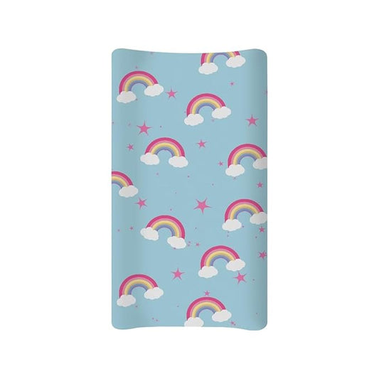 Star Rainbow Changing Pad Cover Soft Diaper Changing Table Cover Breathable Change Pad Sheets for Baby Boys Girls Fits 32'' x 16'' Cute Blue Nursery Change Mats Protector