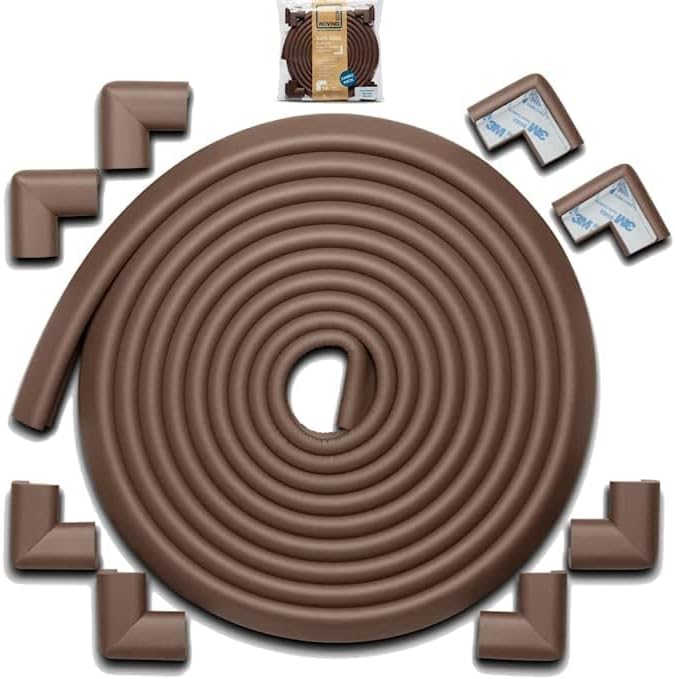 18ft Edge 16 Corners - Bundle & Save - RovingCove HeftyFit Edge Corner Guards, Coffee Brown