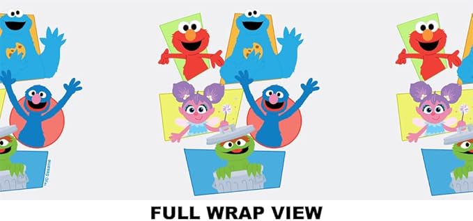LOGOVISION Sesame Street Kids Tritan Plastic Water Bottle with Straw Lid and Handle, Reusable Tumbler for Toddlers, Unisex for Girls and Boys, 12oz, Character Panels