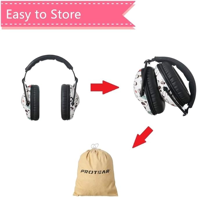 Kids Hearing Protection,25dB NRR Noise Reduction,Sound Proof for Kids,Toddler,Safety Earmuffs for Concert,Airplane,Autism,Monster Jam,Travel,School- Panda