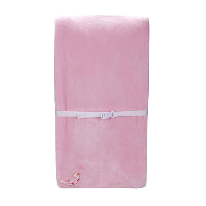1 PC Soft Plush Pink Embroidery Bird Nursery Diaper Changing Table Cover Sheet Baby Girl Baby Boy Diaper Changing Pad Cover Sheet 1PC (Pink Birds)
