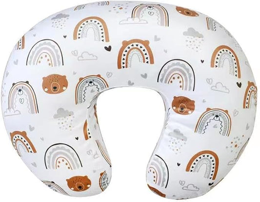 Minky Nursing Pillow Cover Breast Feeding Pillow Cover Slipcover U Shape for Baby Boy Girl,Cover Only(RainbowBear)