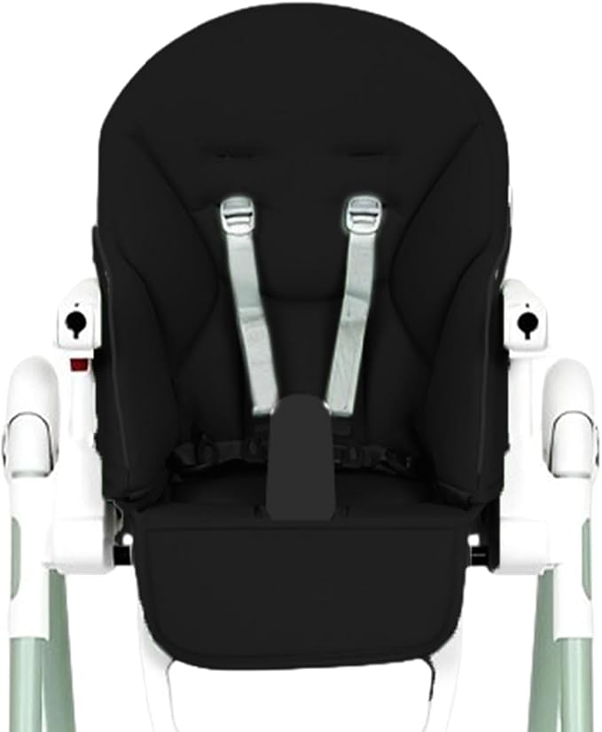 Baby High Chair Cover Replacement | PU Leather Dining Chair Cover with Soft Cushion Seat, Easy to Install High Chair Covers for Baby and Toddler, High Chair Cover Replacement (Black)
