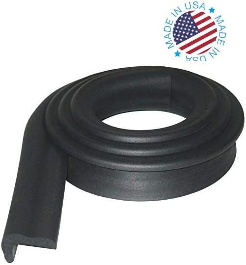 KidKusion Jumbo Edge Cushion | 6Ft | Black | Made in USA | Child Safety Edge Guard, Babyproof Furniture Bumper
