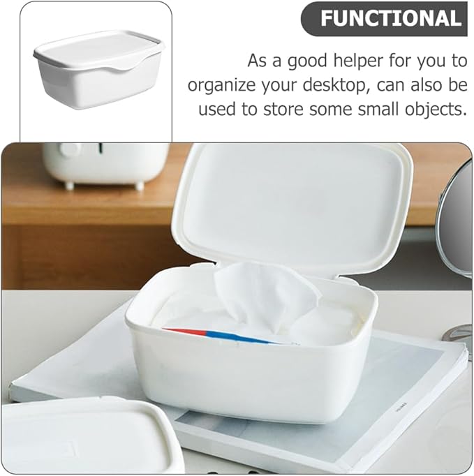 Alipis 3pcs Wet Tissue Storage Box Lid Compact and Portable Organizer for Desktop and Travel for Stationery and Items