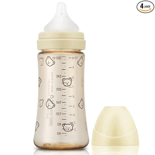 Grosmimi PPSU Baby Bottle, BPA Free (10oz Bear_Pure Gold)