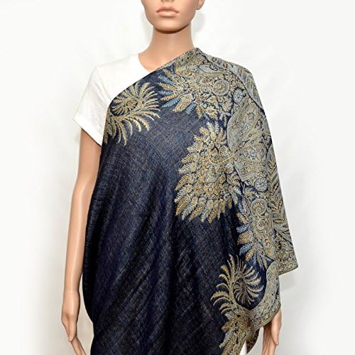 Nursing Cover - Nursing Scarf - Nursing Infinity Scarf - Breastfeeding Cover (Navy Blue with Floral Golden Beige Pattern)