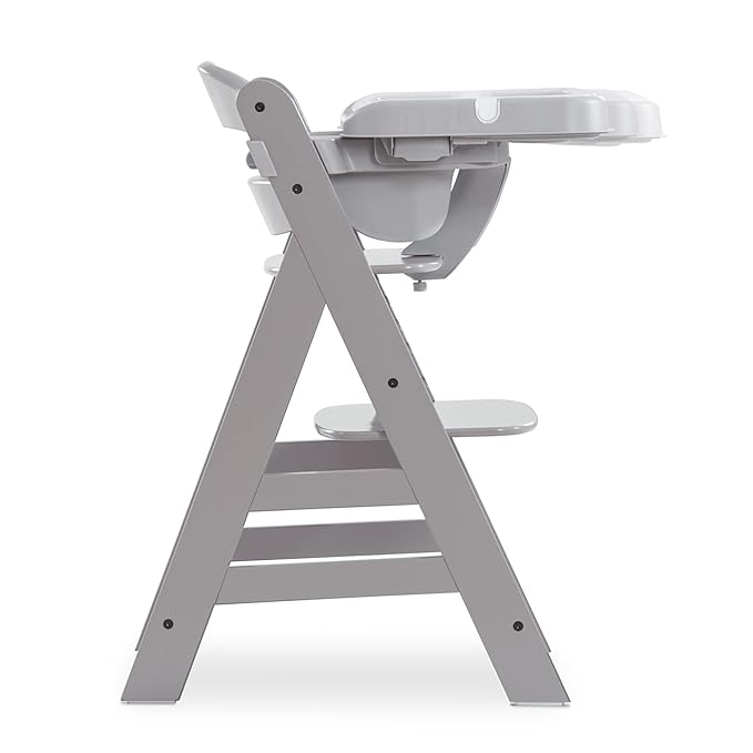 hauck Alpha Removable Non Slip High Chair Table Tray with Adjustable Depth, Compatible with Wooden Grow-Along Alpha+ and Beta+, Accessory Only, Grey,