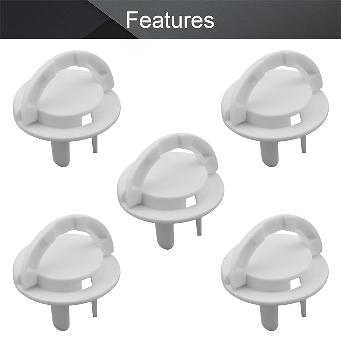 Fielect Outlet Plugs Covers Childproof Outlet Covers Protectors Electric Socket Cover Electrical Protector 3-Pin White 10Pcs