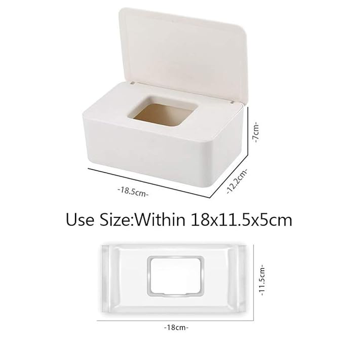 Baby Wipes Dispenser, Baby Wipes Case Holder Keeps Diaper Wipes Fresh Non-Slip Wipe Container Three-Layer Seal Design Prevent Moisture Loss (Black)