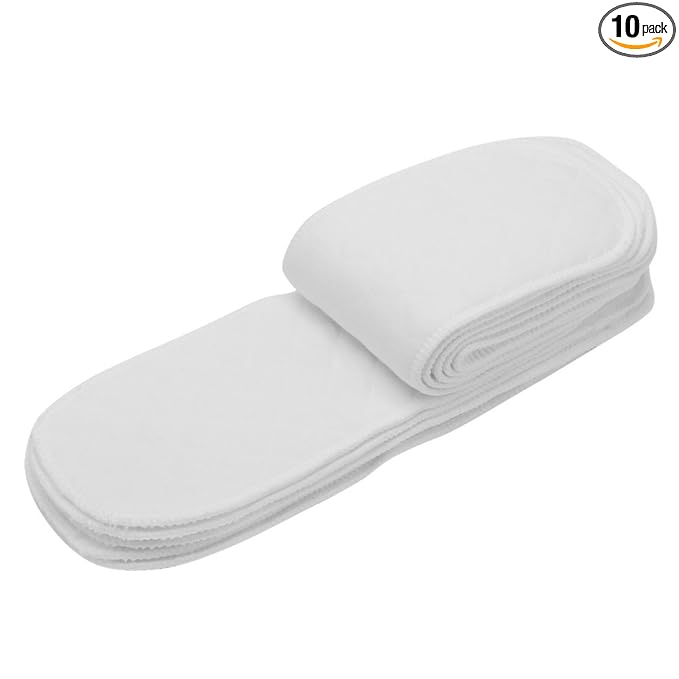 10PCS Reusable Nappy Liners Washable Layers Soft Incontinence Cloth Diaper Insert Liner Nappy Pad Baby Cotton Fiber Inserts for Cloth Diapers(Insert 6 Layers)