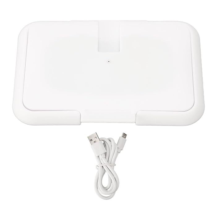 Plplaaoo Rechargeable Baby Wipe Warmer Portable USB Wet Wipe Heater with Constant Temperature, Double Layers Cover, Ultra-Thin Design for Home, Car & Travel,Compact Wipe Warmer