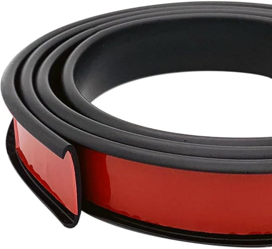 U Shape Edge Banding, Fit 1/2 inch Edge, Plywood Edge Protector, Self-Adhesive Edge Trim for Veneer, Furniture, Cabinets, Countertop, Shelves, Table, Marble; Black, 20Ft