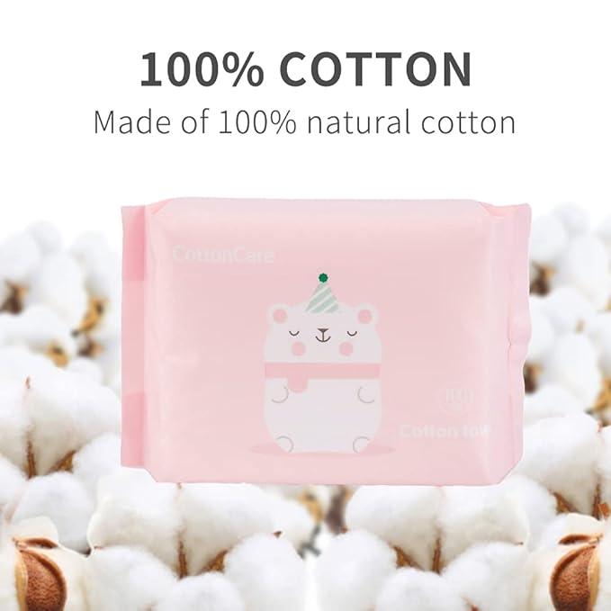Baby Dry Wipe,100% Cotton,dry wipe cotton tissues,baby sensitive skin,taking care of baby skin,7.9 x 4.7 in 6-Pack (600 Count)