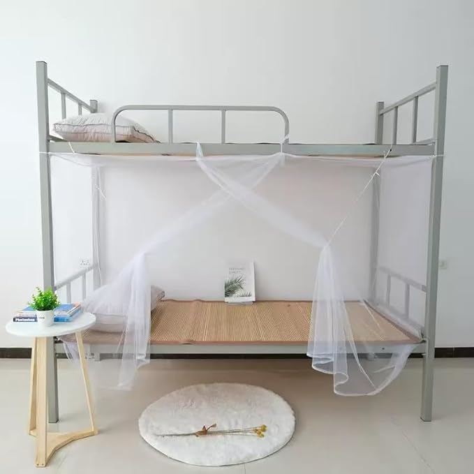 4 Corners Mosquito Net for Bed,White Mosquito Net para Mosquiteros for Bunk Beds,Dorm Twin Bed Canopy,Tight Weave Insect Netting,for Camping Home,Dormitory,Housing Bed Bug Protection(2m*1.5m)