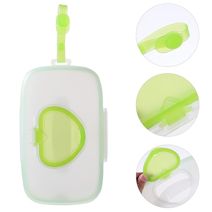 Wipes Holder Refillable Baby Wipes Dispenser Portable Wipe Dispenser Holder Baby Travel Wipe Holder Reusable Travel Box Carrier (Green)