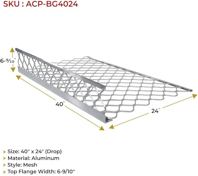 Mytee Products (10 Pack) 40"x24" (Drop) Aluminum Mesh Brick Guard Corner Protector - L Shape Mesh Edge Guard Corrosion Resistant
