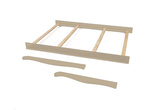 Full-Size Conversion Kit Bed Rails for Sorelle Crib & Changer Combos - Solid Wood - Toddler & Adult Bed Rail for Full-Size - Baby Furniture (Heritage Fog, Princeton Elite Crib & Changer - Model #1105)