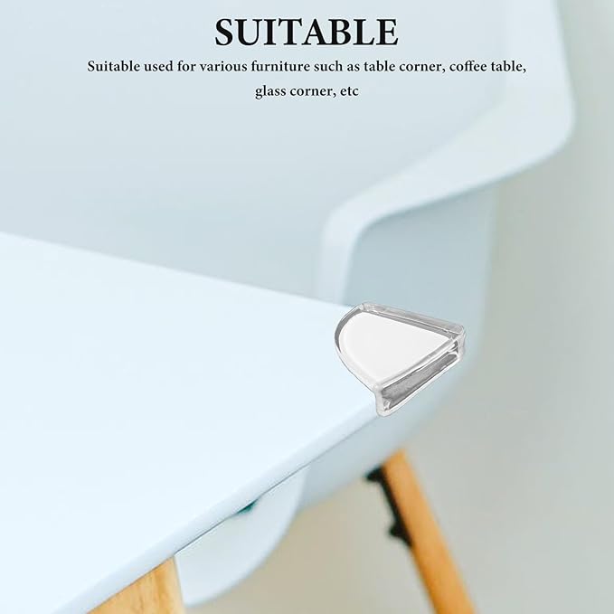 TEHAUX Baby Corner Protector Soft Transparent Silicone Edge Guards 1.18 Inch Clear Table Corner Bumpers Child Proofing Safety for Furniture Edges
