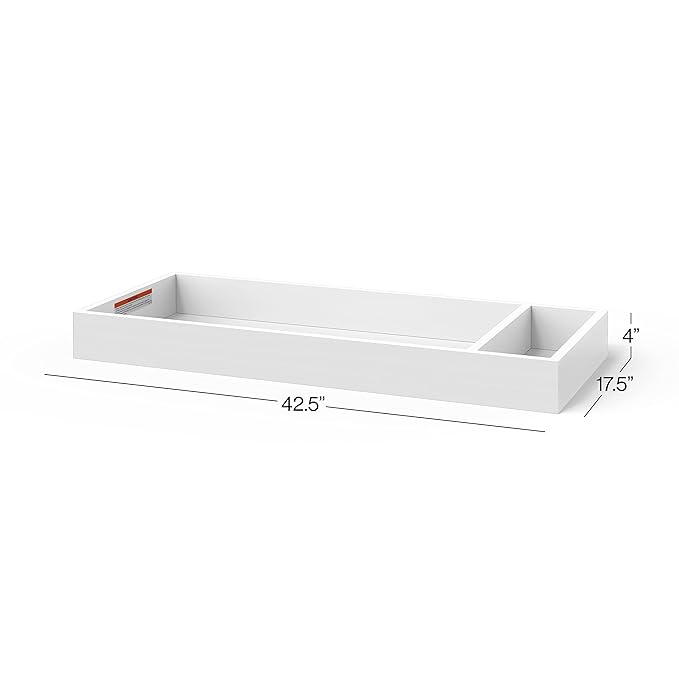 Child Craft Universal Changing Table Topper, Convert Dresser into a Changing Table Surface, Securely Attaches, Non-Toxic, Baby Safe Finish (Matte White)