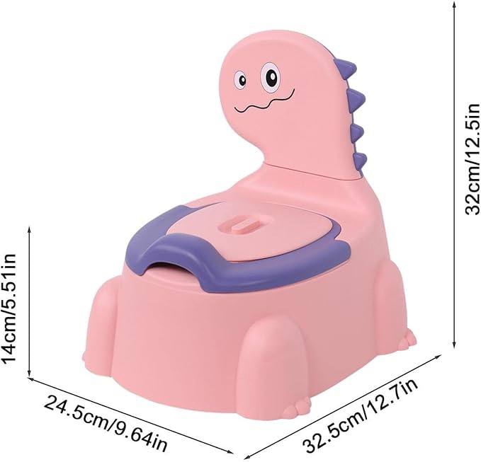 Potty Training Toilet | Dinosaur Potty Training Seat | Toddler Potty Chair | Portable Toilet for Kids with Non-slip Rubber Mat Backrest for Boys Girls Kids Toddler, Pink