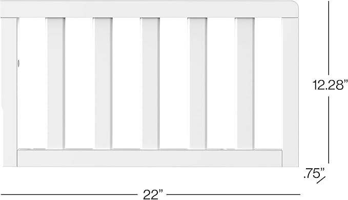 Child Craft Toddler Bed Guard Rail Converts London and Hampton 4-in-1 Convertible Crib into Toddler Bed, Made of Pinewood, Non-Toxic Finish (Matte White)